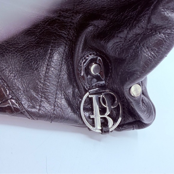 Bolzano Fiore Huge Black Leather Satchel Women's Bag - Picture 5 of 14